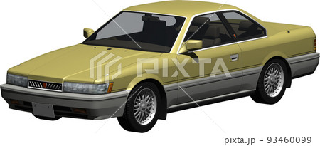 あぶない刑事で有名な金色と紺色の日産レパードの切抜き画像。背景透明