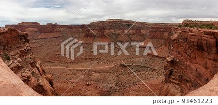 Scenic American Landscape and Red Rock Mountains in Desert Canyon. Scenic American Landscape and Red Rock Mountains in Desert Canyon. 93461223