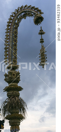 Indonesia - Top of Penjor is seen in preparation for Galungan Day in Bali 93462339