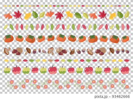 秋のイラスト飾り罫 93462666
