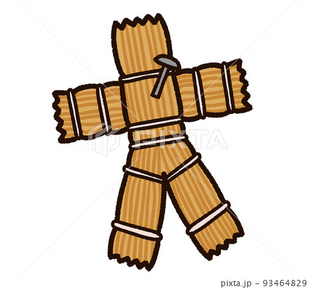 釘を刺された藁人形 93464829