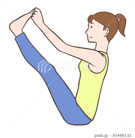 V字バランスのポーズ、ヨガ、ピラティス、女性 93466132