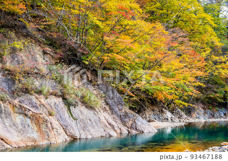 岩手県雫石町 紅葉の葛根田渓谷 岩手県雫石町 紅葉の葛根田渓谷 93467188