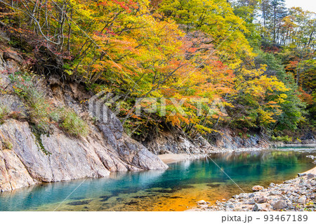 岩手県雫石町 紅葉の葛根田渓谷 岩手県雫石町 紅葉の葛根田渓谷 93467189