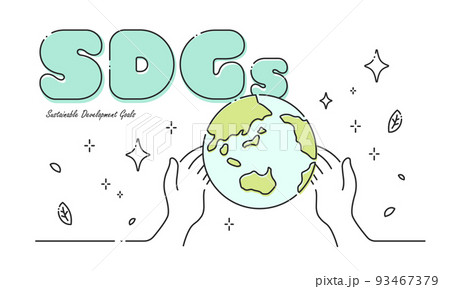 手と地球 SDGsイメージ ベクターイラスト 93467379