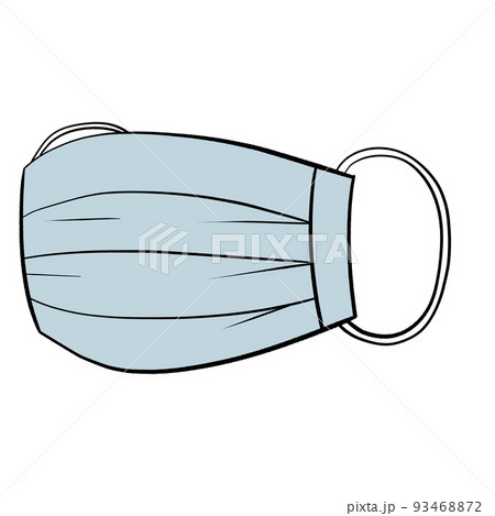 プリーツ布マスクのイラスト プリーツ布マスクのイラスト 93468872