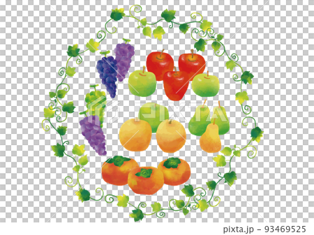 Watercolor style autumn fruit set 93469525