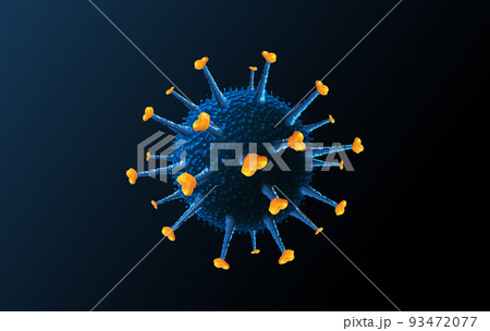 coronavirus cell on dark blue background 93472077