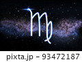 virgo zodiac sign over night sky and galaxy 93472187
