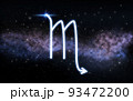 scorpio zodiac sign over night sky and galaxy 93472200