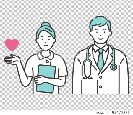 一位年輕的男醫生和一位真誠善良的女護士 93474826