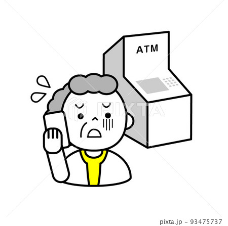 特殊詐欺　被害防止　人物イラスト 93475737