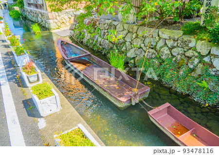 滋賀県　伊庭水郷周辺の街並み 93478116