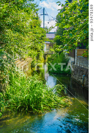 滋賀県　伊庭水郷周辺の街並み 93478169