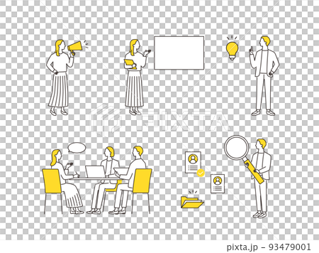 Set of various business scenes 93479001