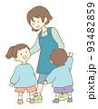 幼稚園・保育園の先生と子供たち　カットイラスト 93482859