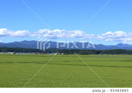 能代市二ツ井町飛根から見た白神山地 93483665