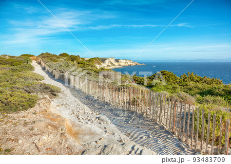 Fantastic view of cliffs near old town Bonifacio. 93483709