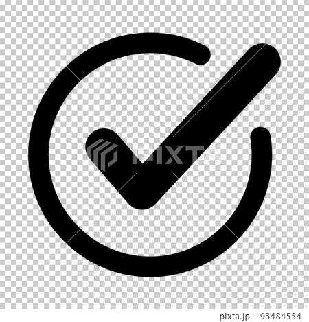 圓形可愛複選標記單品黑色單色線描 93484554