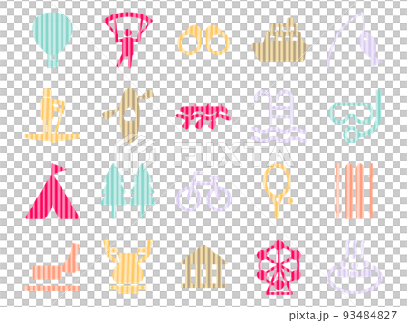 一套戶外休閒相關圖標_條紋 93484827