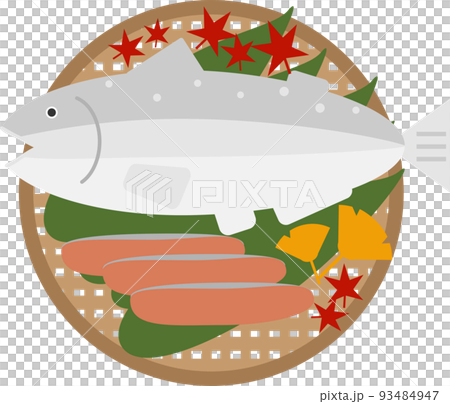 Autumn salmon and fillets 93484947
