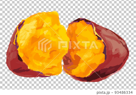 蜜が詰まった焼き芋のイラスト 93486334