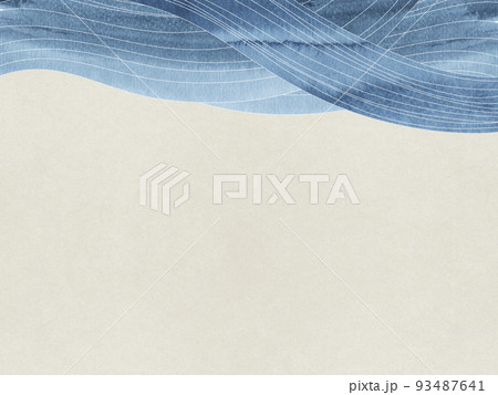 和モダンな波模様の日本風背景素材 93487641