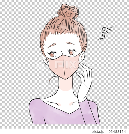 Mask woman (skin trouble) (watercolor style) 93488154