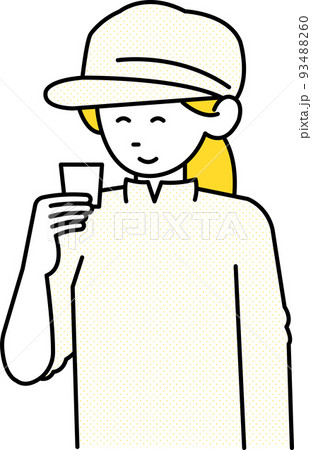 日本酒を試飲する当時の女性のイラスト素材 93488260