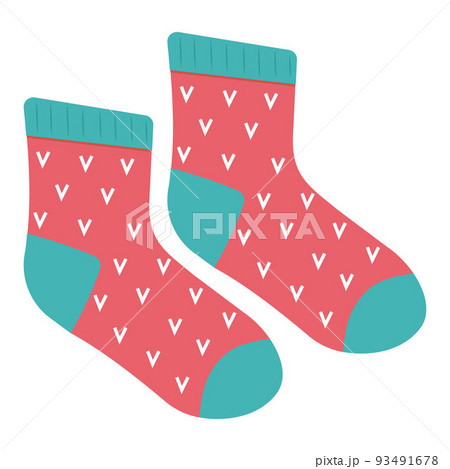 Children's colored socks, vector isolated - Stock Illustration  [93491678] - PIXTA