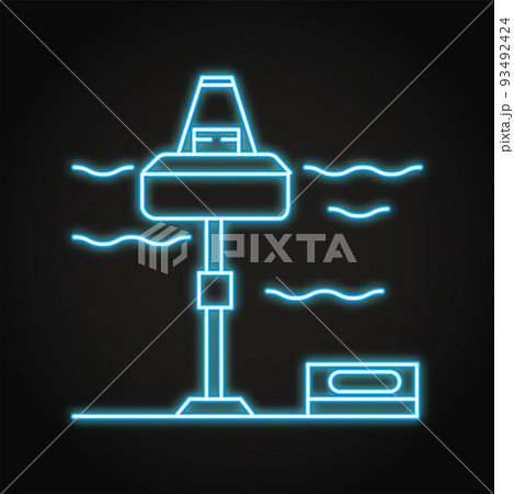 Wave energy station neon icon 93492424