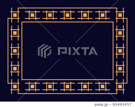 Art deco frame. Vintage linear border. Design a template for invitations, leaflets and greeting cards. Geometric golden frame. The style of the 1920s - 1930s. Vector illustration Art deco frame. Vintage linear border. Design a template for invitations, leaflets and greeting cards. Geometric golden frame. The style of the 1920s - 1930s. Vector illustration 93493457