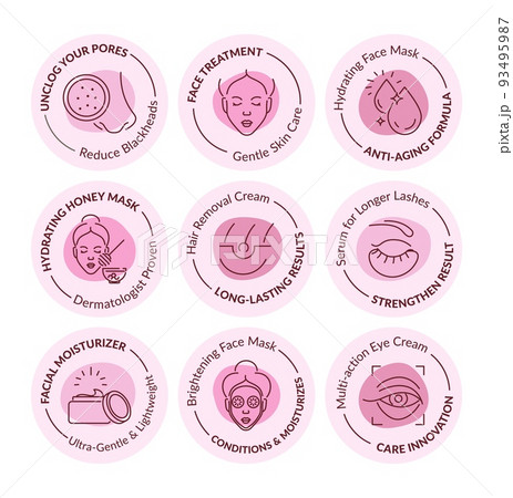 Sticker design set for skin care products Sticker design set for skin care products 93495987