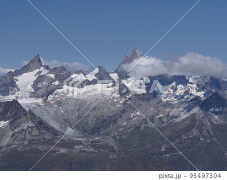 Panoramic landscape seen from Klein Matterhorn in Switzerland 93497304