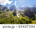 View of the peaks of the Caucasus Mountains. 93497394