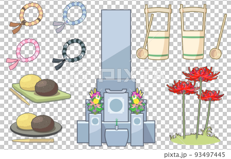 お彼岸のイラストのセット 93497445
