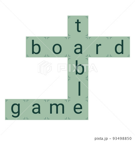 Board game for composing words from blocks with letters. Entertainment for the development of creative thinking. Vector 93498850