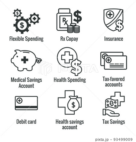 Medical Tax Savings - Health savings account or flexible spending account has HSA, FSA, tax-sheltered savings Medical Tax Savings - Health savings account or flexible spending account has HSA, FSA, tax-sheltered savings 93499009