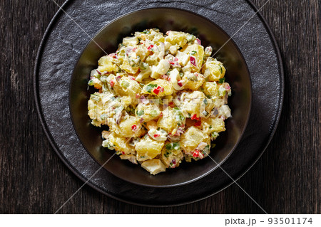 shout hallelujah potato salad in black bowl shout hallelujah potato salad in black bowl 93501174