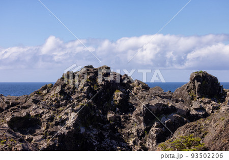 Rugged Rocks on a rocky shore on the West Coast of Pacific Ocean. Rugged Rocks on a rocky shore on the West Coast of Pacific Ocean. 93502206