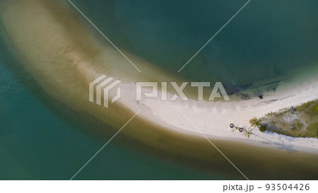 Sandy beach jutting out into the middle of the sea with beautiful water. Laem Haad Beach, Famous attractions of Koh Yao Yai, Phang Nga, Thailand. 93504426