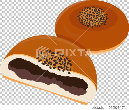 あんぱんのイラスト素材　ベクター 93504471