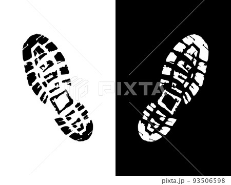 Shoeprints icon in black and white vector sign Shoeprints icon in black and white vector sign 93506598