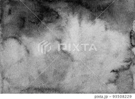 Watercolor black and white gradient background texture. Aquarelle abstract old monochrome backdrop. Brush strokes on paper. 93508229
