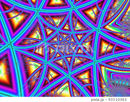 abstract bright multicolor rainbow line drawing, illustration, modern art, design 93510363