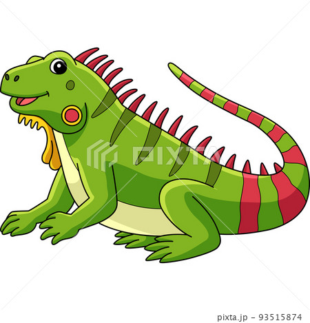 Iguana Animal Cartoon Colored Clipart Illustrationのイラスト素材