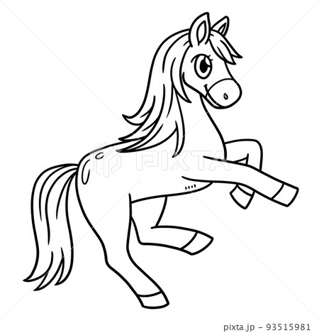 Horse Animal Isolated Coloring Page for Kids Horse Animal Isolated Coloring Page for Kids 93515981
