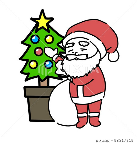 クリスマスツリーとサンタさん クリスマスツリーとサンタさん 93517219