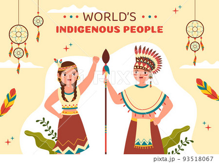 World Indigenous Peoples Day Background Template Hand Drawn Cartoon Flat Illustration World Indigenous Peoples Day Background Template Hand Drawn Cartoon Flat Illustration 93518067