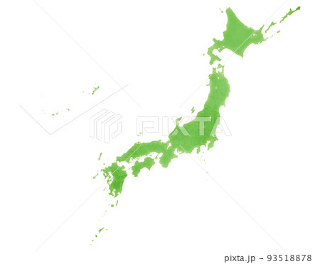 日本地図 地図（県境線あり［濃緑］） 93518878